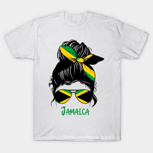 Jamaican  Girl, Jamaican  girlfriend, Jamaica Messy bun T-Shirt